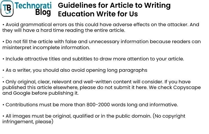 Guidelines for Article to Writing Education Write for Us