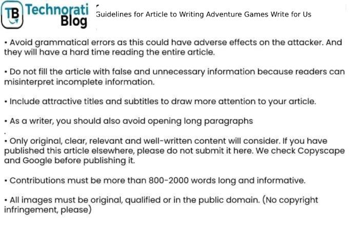 Guidelines for Article to Writing Adventure Games Write for Us