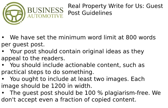 Real property write for us: Guest post guidelines