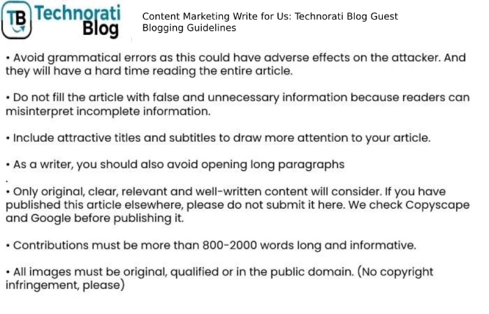 Content Marketing Write for Us: Technorati Blog Guest Blogging Guidelines