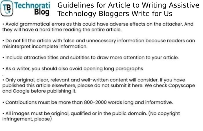 Guidelines for Article to Writing Asstive technology Write for Us new