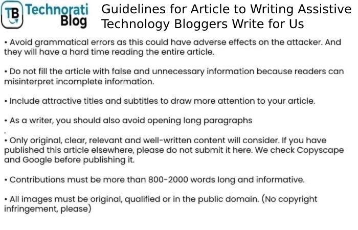 Guidelines for Article to Writing Asstive technology Write for Us new